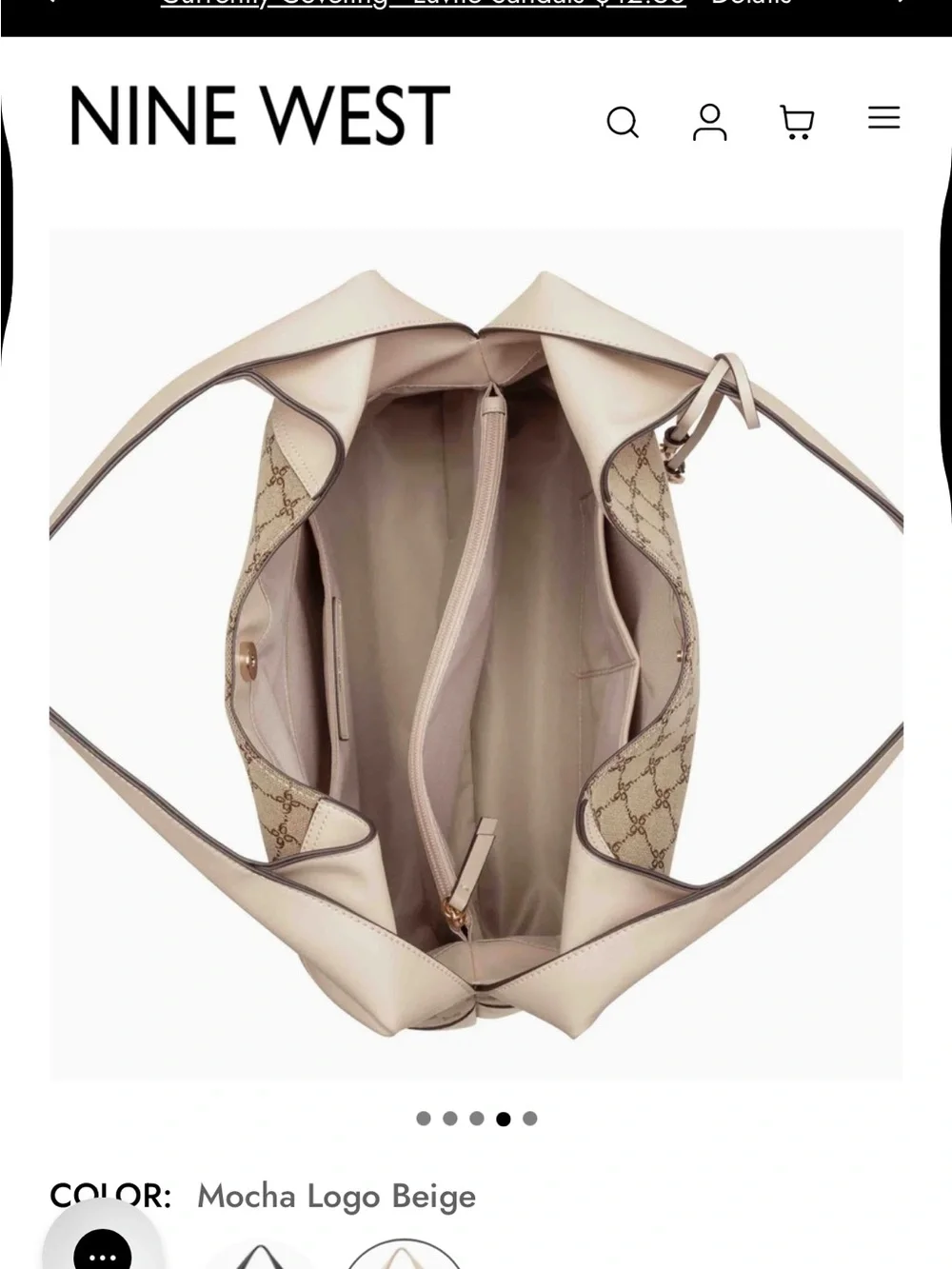 Nine West Beige shoulder large bag